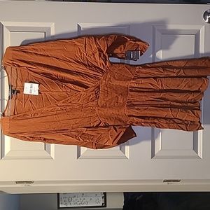 NWT Forever 21 pumpkin color gauzy smocked micromini dress/tunic
